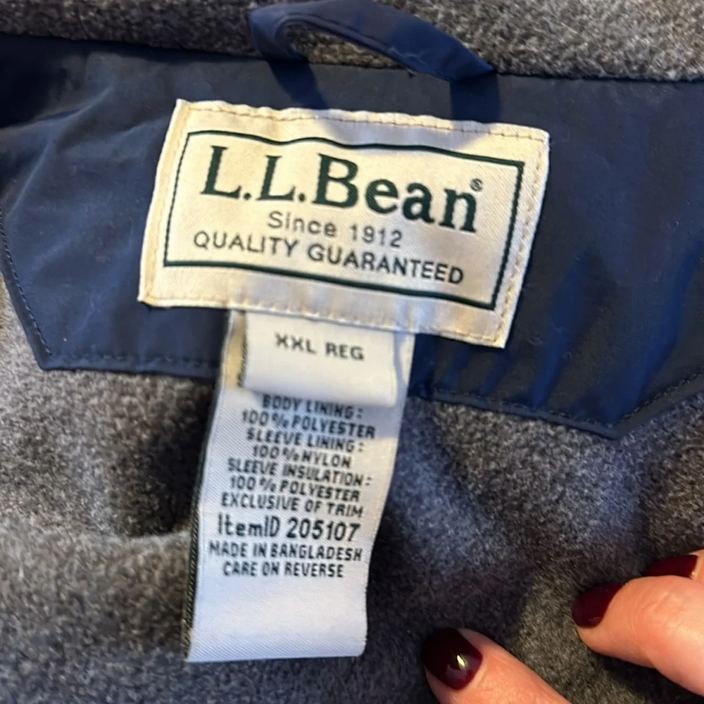 LL Bean mens Navy Winter Jacket XXL REG - Picture 14 of 14